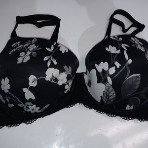 Super cute Black & White floral print Padded Bra